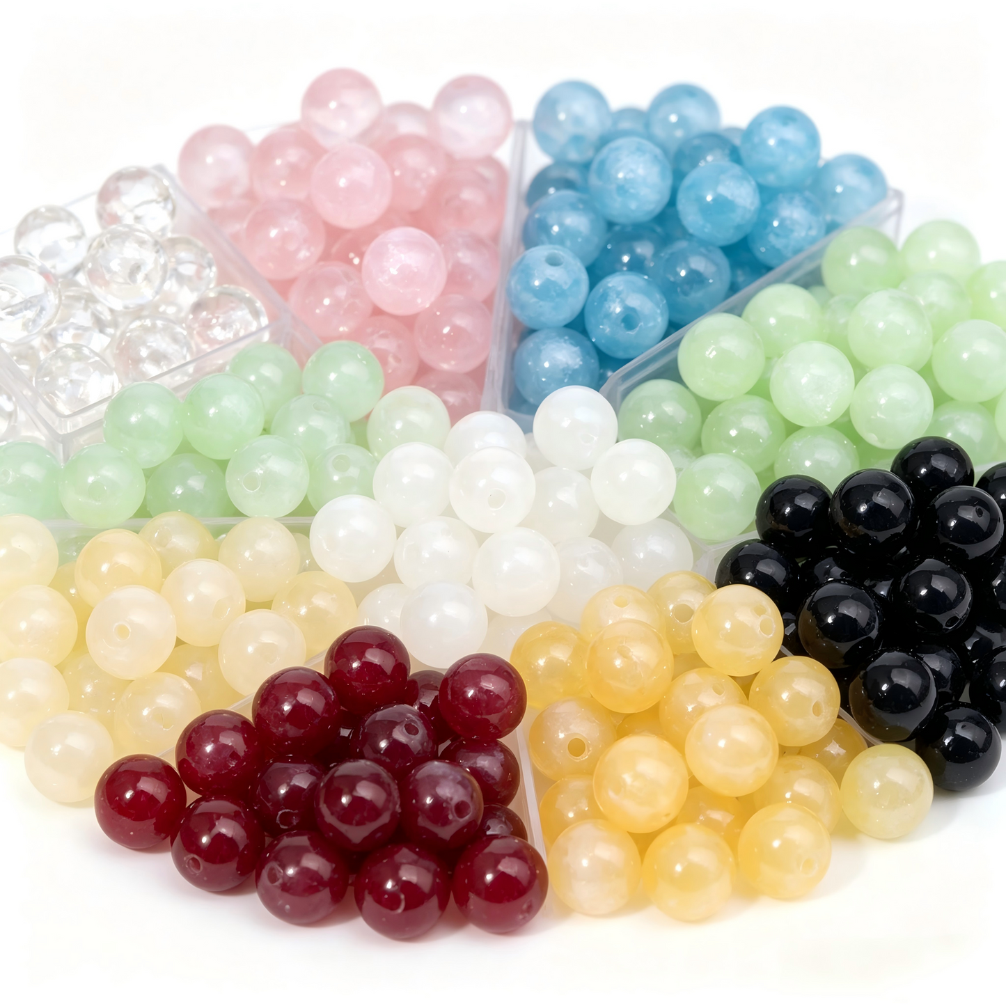 Pastel Glitter Acrylic Beads For DIY Craft Pen Jewelry