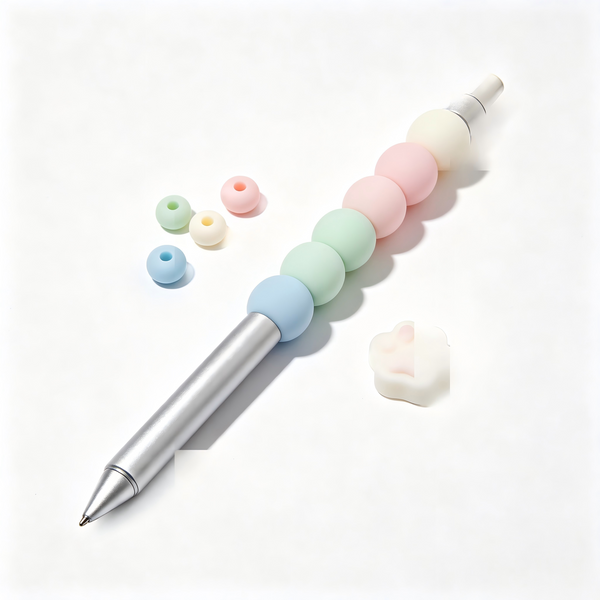 DIY Beaded Pen Blank Barrel—Threadable Silicone and Acrylic Beads for Making Your Own Ballpoint Pens—Creative Student Stationery, Gift Pens, and Accessories