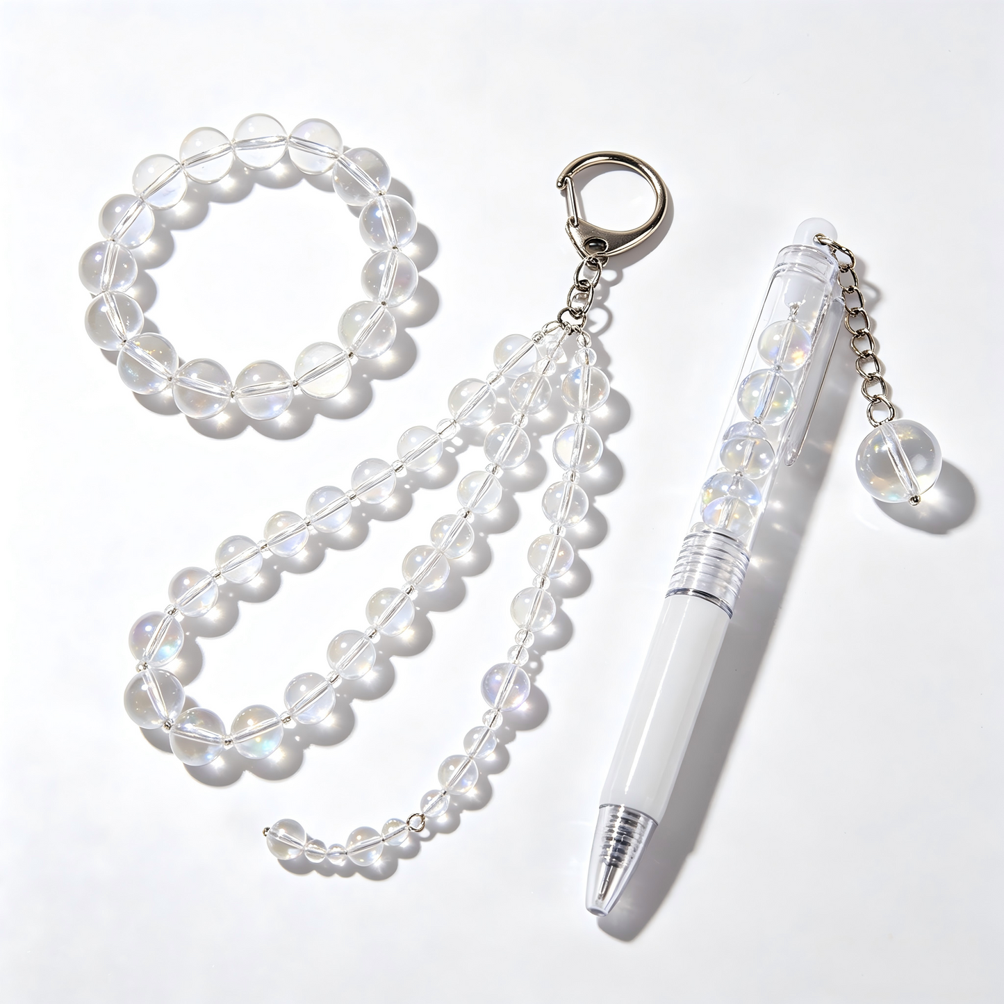 Beads and pens. DIYClear Acrylic Round Beads 8mm 10mm 12mm Large Hole Beads for DIY Bracelet Keychain Phone Lanyard Bead Pen Craft Supplies